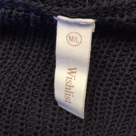 Wishlist Charcoal Cozy Long Grey Distressed Open Front Long Sleeve Cardigan, M/L - Picture 6 of 6